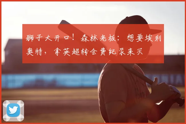 狮子大开口！森林老板：想要埃利奥特，拿英超转会费纪录来买